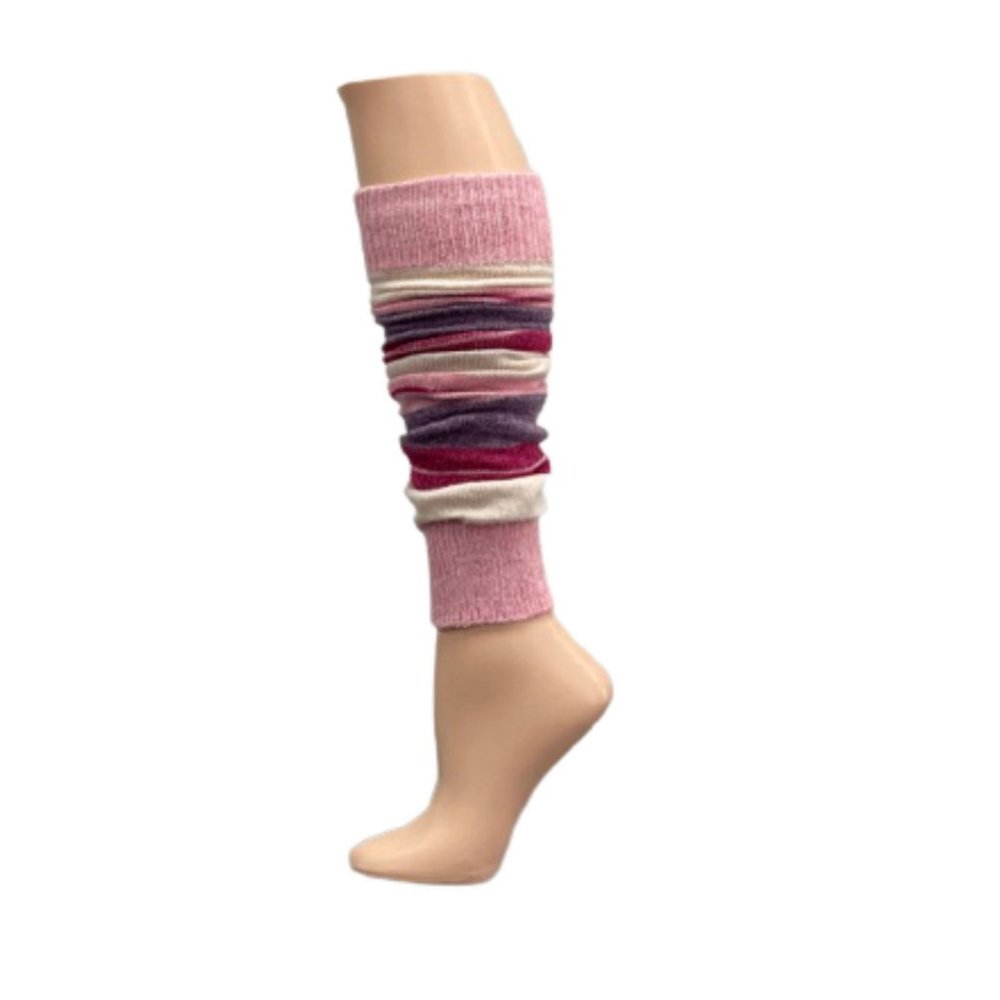 Women's Stripe Lambswool Knee Hi Leg Warmers